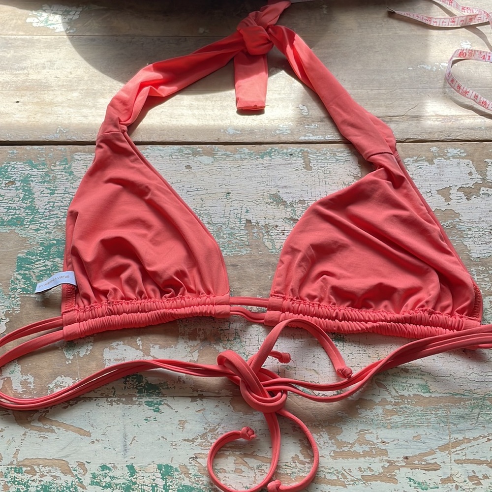 BECCA PEACH BIKINI HALTER TOP D CUP LARGE - Picture 3 of 12